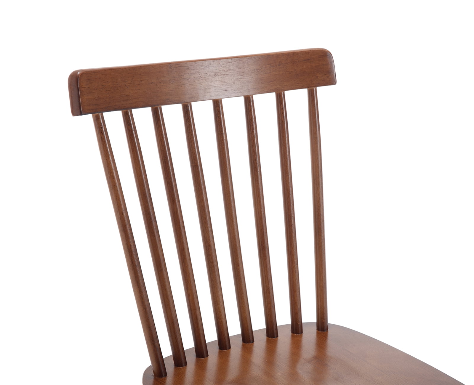 Dayalane Farmhouse Windsor Dining Chairs Set of 2, Solid Wood Spindle Back Dining Side Chairs, Mid-Century French Country Oak Kitchen Chairs for Dining Room Living Room Kitchen Restaurant, Walnut