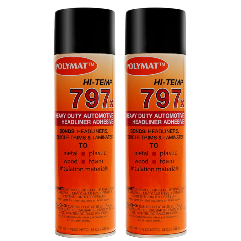 QTY2 Polymat 797 High-Temp Spray Adhesive Glue Water Resistant Heavy Duty Bond