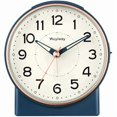 thumbnail image 1 of wonima44 4" Retro Analog Alarm Clock, Battery Operated，Vintage Decor for Bedroom, Nightstand, Bedside, Desk,Table,Easy Setup, Silent Non Ticking, Lighted on Demand and Snooze,Blue, 1 of 1