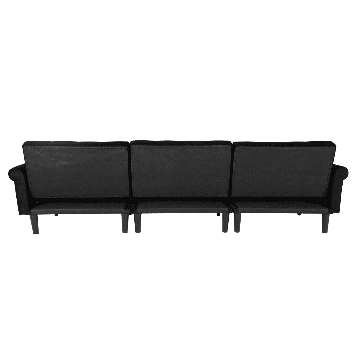 Kepooman L-Shape 3-Seater Sofa, Convertible Sectional Sofa Set with Reversible Chaise, Couch With Ottoman for Small Space, Black Kepooman L-Shape 3-Seater Sofa, Convertible Sectional Sofa Set with Reversible Chaise, Couch With Ottoman for Small Space, Black