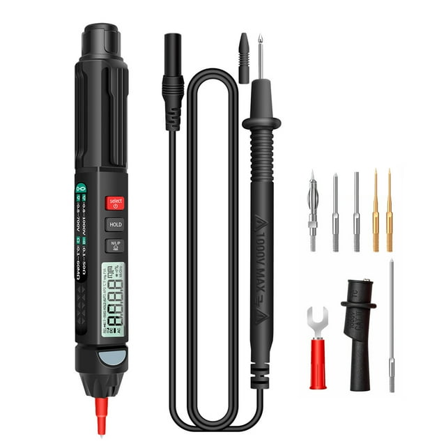 ANENG A3007 Pen Multimeter 6000 Counts Digital Multimeter Meter Tester with LCD Display Backlight Flashlight NCV Auto-off Multiple Accessories for Voltage Current Resistance Capacitance Diod