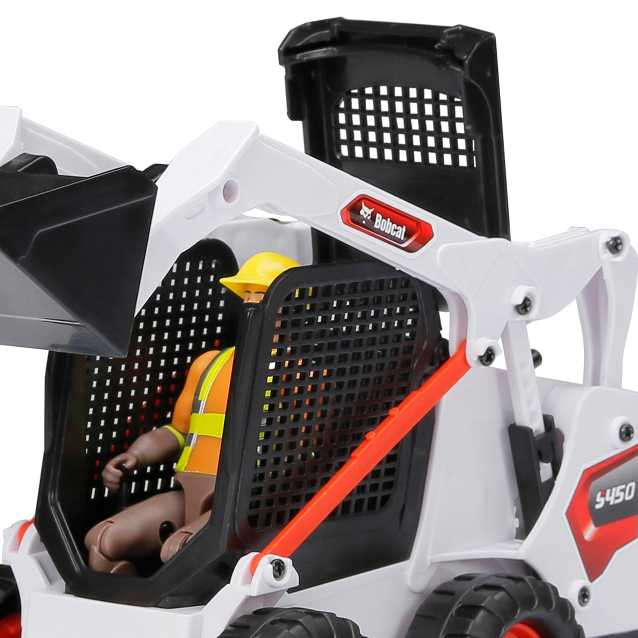 Adventure Force Freewheeling Bobcat White Loader Construction Vehicle Play Set, (5 Pieces) Child 3-6