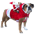 thumbnail image 1 of Disfraz de perro navideño Ropa de reno montando Papá Noel (S), 1 of 4
