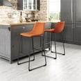 thumbnail image 5 of Home Square Engineered Wood & Fabric Barstool in Burnt Orange - Set of 3, 5 of 5