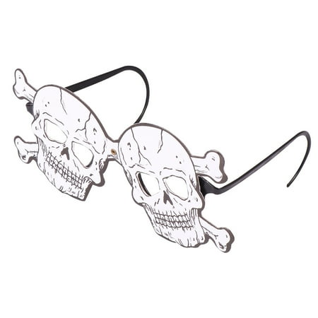 

5pcs Halloween Skull Shaped Paper Glasses Trick up Performance Glasses