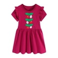 thumbnail image 2 of HWJAD Summer Cotton Dress for Toddler Girls Cherry Applique Short Sleeve Kids Girl A-line Casual Play Dresses, 2 of 9