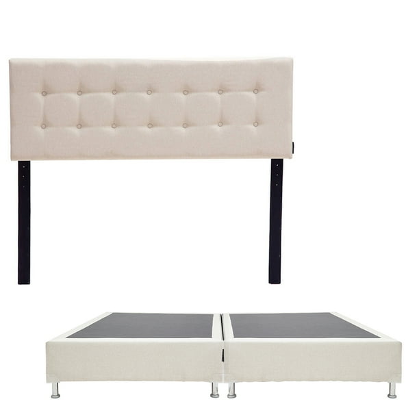 Box Base Cama King Size + Cabecera Bilbao Beige