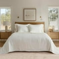 thumbnail image 6 of EVERGRACE Cotton Coverlet Set Full Queen Size 3 Pieces, Lightweight Soft Ribbed Matelassé Bedspread Quilt Set, Cozy Oversized Quilted Bedding Set with 2 Pillow Shams for All Seasons, Ivory White, 6 of 8