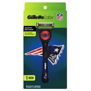 Gillette Labs Official Patriots Licensed Razor for Men, 1 Handle, 1 Blade Refill, Perfect for Game Day Grooming, Gillette Labs with Exfoliating Bar