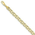 thumbnail image 2 of 14K Yellow Gold Hollow Double Link Charm Bracelet, 2 of 3