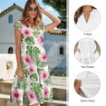 thumbnail image 5 of Yuyamidu Ocean View Matching Outfits Floral Dress for Women Casual Mens Short Sleeve Button Down Beach Dress Matching Tropical Outfits for Couples V Neck Flowy, Size 5XL, 5 of 8