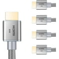 thumbnail image 1 of Buyer’s Point Ultra High Speed HDMI 2.1 Cable Dynamic HDR 1.8M (6ft) 8K 120Hz, 48Gbps, Dolby Vision, eARC Compatible with Apple TV, Nintendo Switch, Roku, Xbox, PS4, Projector Pack of 5 Gray, 1 of 7