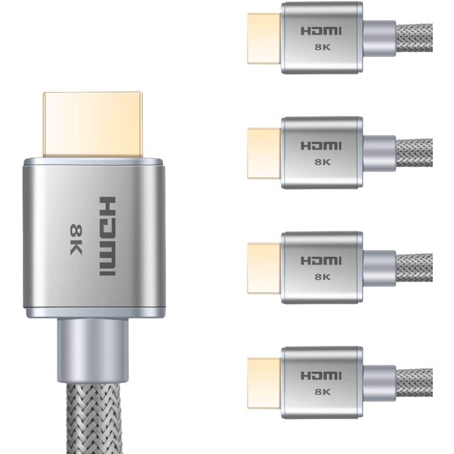 Buyer’s Point Ultra High Speed HDMI 2.1 Cable Dynamic HDR 1.8M (6ft) 8K 120Hz, 48Gbps, Dolby Vision, eARC Compatible with Apple TV, Nintendo Switch, Roku, Xbox, PS4, Projector Pack of 5 Gray
