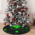 thumbnail image 7 of Lsque Geometry Dash Print Christmas Tree Skirt, Tree Skirt with Ties or Velcro, Perfect for Holiday Decorations, Halloween, and New Year-48", 7 of 7