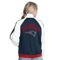 thumbnail image 2 of Women's G-III 4Her by Carl Banks White/Navy New England Patriots Rally Rhinestone Full-Zip Track Jacket, 2 of 2