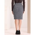 thumbnail image 3 of Falda Lápiz de Tweed para Mujer Falda Clásica de Invierno  Negro M, 3 of 5