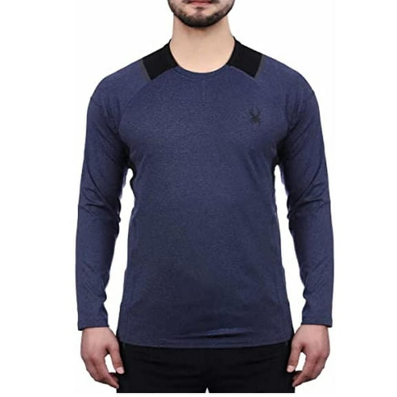 Spyder Men's Active Long Sleeve Baselayer Shirt Dust Navy Heather Medium New