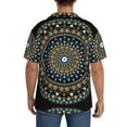 thumbnail image 5 of Easygdp Dot Mandala Men's Casual Short-sleeved Shirt with Pocket and Button Suitable for Beach Vacation Leisure - Small, 5 of 7