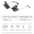 thumbnail image 2 of Gafas de sol Mariposa sin montura Gafas de sol Ojo Gafas Marco de metal Gafas de sol UV400 BANYUO Hogar, 2 of 4