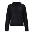 thumbnail image 4 of Gibobby Sueter Dama contraste de mujer y diseño de minimalista para un suéter de cuello Rojoondo (Negro, L), 4 of 5