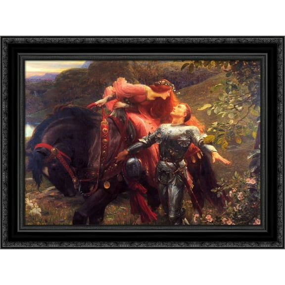 The Beautiful Lady Without Pity 24x20 Black Ornate Wood Framed Canvas Art by Dicksee, Frank