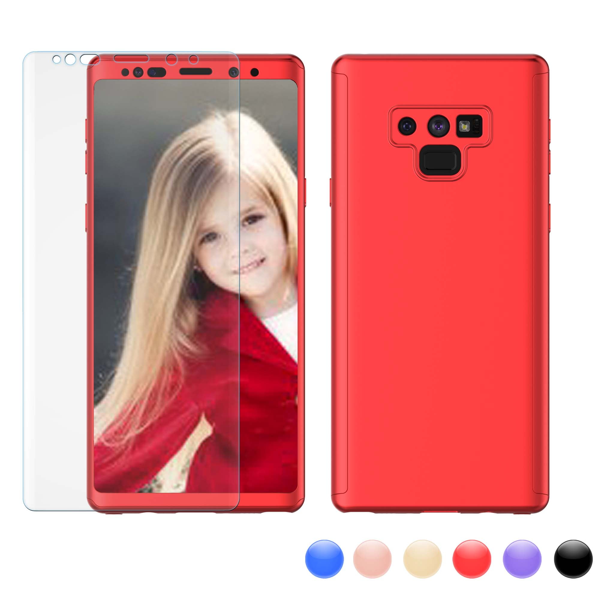 Galaxy Note 9 Case, Samsung Note 9 Sturdy Case, Note 9 Screen Protector, Njjex Hard Plastic Case
