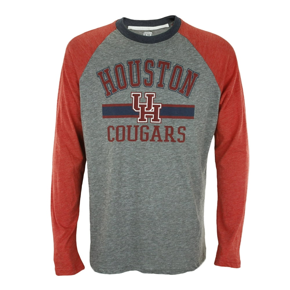 Genuine Stuff Houston Cougars NCAA Men's Cover 2 Long Sleeve Raglan