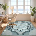 thumbnail image 3 of Design&I 2'x3' Ultra Soft Door Mat, Themed Abstract Beachy Nautical Wave Center Theme Aesthetic Ocean Flowing None Fluffy Washable Easy Care Indoor rug for Bedside Entryway, 3 of 7