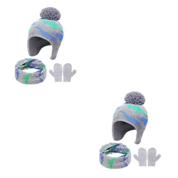 Sonducket Sombrero Bufanda Manoplas Kit Tejido Niños Guantes Animal Lindo Invierno Piezas Ropa Decoración Regalos de Cumpleaños para Niñas Niños Type4 NO4 Sonducket CBP274011
