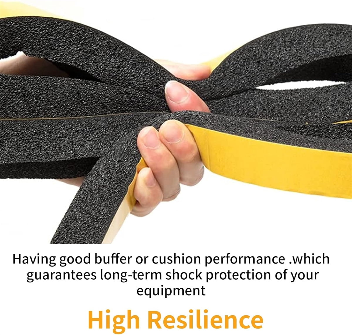 Tutuviw Air Conditioner Foam Strips with Adhesive,Seal Stripping Tape,Open Cell Foam Insulation Weather Stripping for Windows and Doors,High Resilience-Total 13Ft Long (Yellow, 1 Inch X 1 Inch)