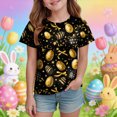 thumbnail image 2 of mgoYE Toddler Girl 4t Tshirt Toddler Girl 4t Tshirt Girl's Easter Shirts Easter Bunny Printed T Shirts Funny Rabbit Easter Graphic Tee Happy Easter Holiday Top(Black,1-2 Years), 2 of 6