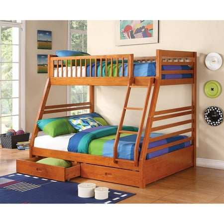 Coaster Furniture Ogletown Twin over Full Bunk Bed - Honey (Best Rv With Bunk Beds)