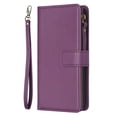 thumbnail image 2 of Case for Samsung Galaxy A13 4G, for Galaxy A13 4G Zipper Wallet Case for Women Girls with Card Holder Wrist Hand Strap, Premium PU Leather Shockproof Flip Kickstand Cover, Darkpurple, 2 of 6