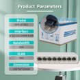 thumbnail image 1 of Interrupteur Ethernet 5 8 Ports UTP RJ45 Gigabit 1000 Mbps Mini Interrupteurs Réseau VLAN Ethernet Splitter Lan Hub 8Port 1000M Prise EU, 1 of 6