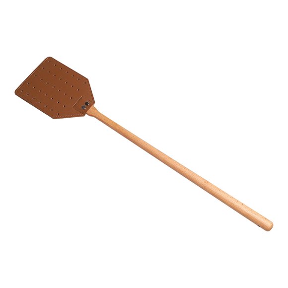 Leather Fly Swatter Long Handle Beech Manual Fly Outdoor Portable Mosquito Repellent Fly Swatter