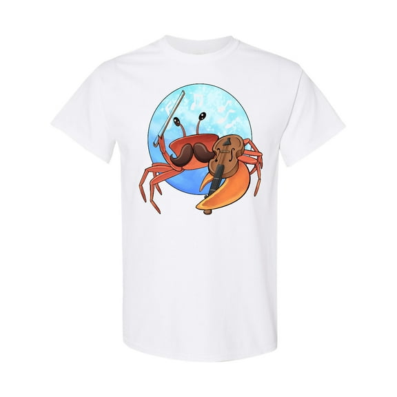 Inktastic Fun Fiddler Crab with Violin and Mustache T-Shirt