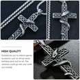 thumbnail image 3 of ifundom Black Titanium Steel Cross Pendant Necklace for Men, Stylish Fashion Jewelry Accessory, 18.5 Inch Chain, 3 of 8