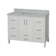 thumbnail image 2 of California 48" Bathroom Vanity with White Cabinet and Carrara Marble Top, 2 of 6