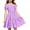 Lavender, variant on Arshiner Girls Summer Dress Tie Back Short Sleeve Square Neck Tiered Midi Casual Dresses with Pockets