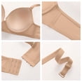 thumbnail image 5 of Wdgfv Strapless Bras for Women Push Up Scalloped Clear Straps Wireless Bra Non Full Coverage Gathering Comfy Bandeau Bra, 5 of 7