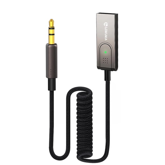 Adaptador Bluetooth 5.3 a AUX LOKUKA YP04 para coche, color marrón