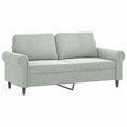 thumbnail image 2 of vidaXL 2 Piece Sofa Set with Pillows Light Grey Velvet, 2 of 5