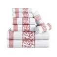thumbnail image 2 of Decorative Assorted 8-Piece Cotton Luxury Bath Towel Set for Bathroom, 13" x 13”, 16” x 30”, 30” x 52”, Coral by Blue Nile Mills, 2 of 6