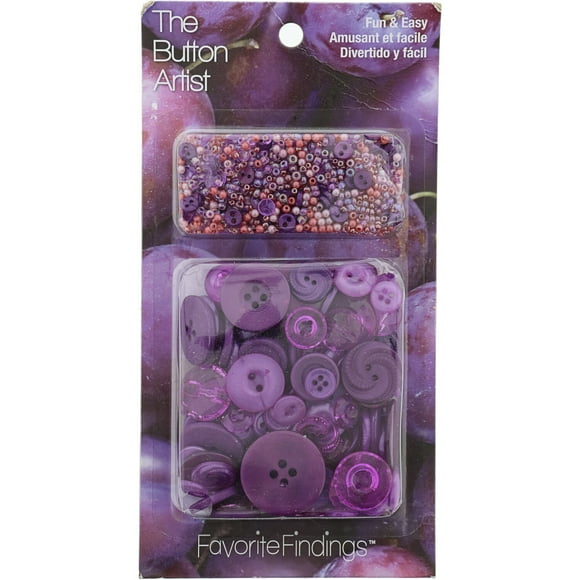 Blumenthal Lansing Favorite Findings Sewing Supplies Craft Buttons, 1.6 Oz, Plum Purple