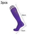 thumbnail image 2 of Kids Knee High Soccer Socks - 3 Pairs Long Football Socks, 2 of 6