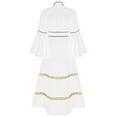 thumbnail image 4 of Oyolan Clergy Robe for Women Long Sleeve Buttons Cassock Pulpit Church Minister Pulpit Robe Liturgical Vestments White L, 4 of 8