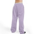 thumbnail image 6 of Jogging Pants Men Heavyweight Fleece Sweatpants Loose Fit Open Bottom Workout Athletic Pants with Pockets Light Purple M, 6 of 6