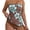 Brown-Blue, variant on Women's 2-in-1 Bohemian Style Floral Tankini Set, Tummy-Control Two-Piece Swimsuit, Flowing Vintage Beachwear