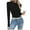 Black, variant on FAIWAD Cropped Sweaters for Women Slim Fitted Stretchy Crewneck Knitted Pullover Casual Basic Going out Sweater