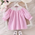 thumbnail image 4 of Tisuna Summer Dresses For Baby Girls Cartoon Print Short Sleeve Crew Neck Dress Comfortable Casual Baby Girls Festival Party Daily Wear With Headband Pink Size 6-9 Months, 4 of 9